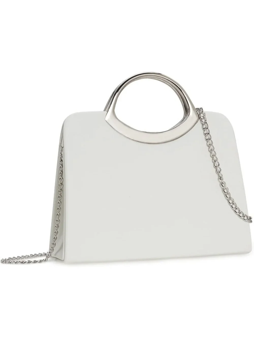 👜Women's White Small Dressy Handbag Evening Bag Circle Handle Elegant Purse